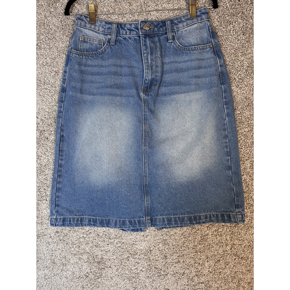 Shein Women's Denim Straight Skirt Size M Blue High Rise Casual Streetwear